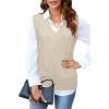 imageArachampampCloz Womens Sweater Vest 2025 Fashion Sleeveless V Neck Business Casual Tank Knit Pullover Tops Spring TrendyApricot