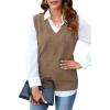 imageArachampampCloz Womens Sweater Vest 2025 Fashion Sleeveless V Neck Business Casual Tank Knit Pullover Tops Spring TrendyCamel