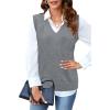 imageArachampampCloz Womens Sweater Vest 2025 Fashion Sleeveless V Neck Business Casual Tank Knit Pullover Tops Spring TrendyGrey