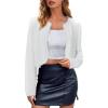 imageArachampampCloz Womens Wool Blend Faux Fur Cropped Jacket Winter Chic Bolero Shrug 2025White