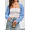 imageArachampampCloz Womens Wool Blend Bolero Shrug Fall Fashion Cropped Cardigans 2025Light Blue