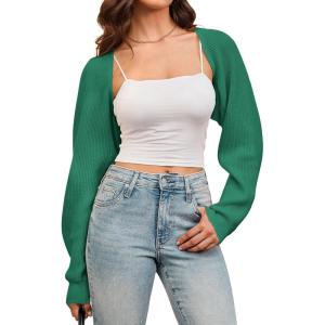 imageArachampampCloz Womens Wool Blend Bolero Shrug Fall Fashion Cropped Cardigans 2025Dark Green