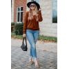 imageArachampCloz Womens Soft V Neck Long Sleeve Fall Casual Regular Fit Sweater TopsCaramel