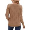 imageArachampCloz Womens Soft V Neck Long Sleeve Fall Casual Regular Fit Sweater TopsDark Apricot