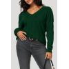 imageArachampCloz Womens Soft V Neck Long Sleeve Fall Casual Regular Fit Sweater TopsGreen