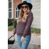 imageArachampCloz Womens Soft V Neck Long Sleeve Fall Casual Regular Fit Sweater TopsGrey Purple