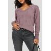 imageArachampCloz Womens Soft V Neck Long Sleeve Fall Casual Regular Fit Sweater TopsHeather Khaki