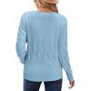 imageArachampCloz Womens Soft V Neck Long Sleeve Fall Casual Regular Fit Sweater TopsLight Blue