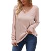 imageArachampCloz Womens Soft V Neck Long Sleeve Fall Casual Regular Fit Sweater TopsLight Pink02