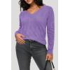 imageArachampCloz Womens Soft V Neck Long Sleeve Fall Casual Regular Fit Sweater TopsLilac
