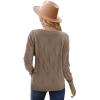 imageArachampCloz Womens Soft V Neck Long Sleeve Fall Casual Regular Fit Sweater TopsNutmeg