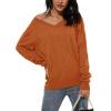 imageArachampCloz Womens Soft V Neck Long Sleeve Fall Casual Regular Fit Sweater TopsRed Caramel