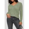 imageArachampCloz Womens Soft V Neck Long Sleeve Fall Casual Regular Fit Sweater TopsSage Green