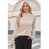 imageArachampCloz Womens Wool Blend Fall Sweaters Mock Neck Business Casual OutfitsAapricot