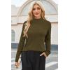 imageArachampCloz Womens Wool Blend Fall Sweaters Mock Neck Business Casual OutfitsAbrown Green