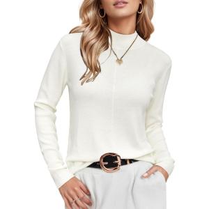 imageArachampCloz Womens Wool Blend Fall Sweaters Mock Neck Business Casual OutfitsAoffwhite