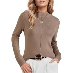 imageArachampCloz Womens Wool Blend Fall Sweaters Mock Neck Business Casual OutfitsCamel