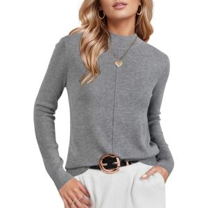 imageArachampCloz Womens Wool Blend Fall Sweaters Mock Neck Business Casual OutfitsGrey