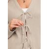 imageArachampCloz Womens Cozy Cotton Tie Front Fall Trendy Bow Cardigan Sweaters 2025Apricot