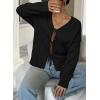 imageArachampCloz Womens Cozy Cotton Tie Front Fall Trendy Bow Cardigan Sweaters 2025Black