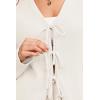imageArachampCloz Womens Cozy Cotton Tie Front Fall Trendy Bow Cardigan Sweaters 2025White