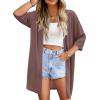 imageArachampCloz Womens Lightweight Summer Beach Kimonos CardiganBrown