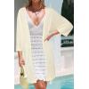 imageArachampCloz Womens Lightweight Summer Beach Kimonos CardiganCream White