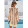 imageArachampCloz Womens Linen Blend Summer Swim Suit Cover Up V Neck Crochet Dress Striped Beach Vacation Outfits 2026Apricot Stripe