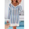 imageArachampCloz Womens Linen Blend Summer Swim Suit Cover Up V Neck Crochet Dress Striped Beach Vacation Outfits 2026Blue Stripe