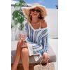 imageArachampCloz Womens Linen Blend Summer Swim Suit Cover Up V Neck Crochet Dress Striped Beach Vacation Outfits 2026Blue Stripe