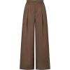 imageArachampCloz Womens Linen Blend Wide Leg AllSeason Business Casual Outfits Dress PantsCoffee