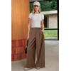 imageArachampCloz Womens Linen Blend Wide Leg AllSeason Business Casual Outfits Dress PantsCoffee