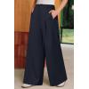 imageArachampCloz Womens Linen Blend Wide Leg AllSeason Business Casual Outfits Dress PantsNavy