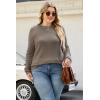imageArachampCloz Womens Plus Size Wool Blend Sweater Fall Long Sleeve Tops 2025Coffee