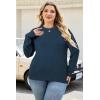 imageArachampCloz Womens Plus Size Wool Blend Sweater Fall Long Sleeve Tops 2025Dark Blue