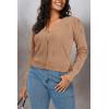 imageArachampCloz Womens Soft Cropped Cardigan Casual Lightweight Shrug Sweater TopsDark Apricot