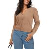 imageArachampCloz Womens Soft Cropped Cardigan Casual Lightweight Shrug Sweater TopsDark Apricot