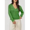 imageArachampCloz Womens Soft Cropped Cardigan Casual Lightweight Shrug Sweater TopsGreen
