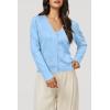 imageArachampCloz Womens Soft Cropped Cardigan Casual Lightweight Shrug Sweater TopsLight Blue