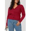 imageArachampCloz Womens Soft Cropped Cardigan Casual Lightweight Shrug Sweater TopsRed