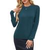 imageArachampCloz Womens Wool Blend Classic Crew Neck Casual Fall SweatersAbluish Green