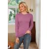 imageArachampCloz Womens Wool Blend Classic Crew Neck Casual Fall SweatersAdark Pink