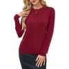 imageArachampCloz Womens Wool Blend Classic Crew Neck Casual Fall SweatersAred
