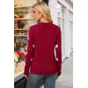 imageArachampCloz Womens Wool Blend Classic Crew Neck Casual Fall SweatersBurgundy White Heart