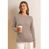 imageArachampCloz Womens Wool Blend Classic Crew Neck Casual Fall SweatersCableapricot