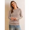 imageArachampCloz Womens Wool Blend Classic Crew Neck Casual Fall SweatersCableapricot