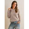 imageArachampCloz Womens Wool Blend Classic Crew Neck Casual Fall SweatersCableapricot