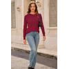imageArachampCloz Womens Wool Blend Classic Crew Neck Casual Fall SweatersCableburgundy