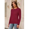 imageArachampCloz Womens Wool Blend Classic Crew Neck Casual Fall SweatersCableburgundy