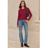 imageArachampCloz Womens Wool Blend Classic Crew Neck Casual Fall SweatersCableburgundy
